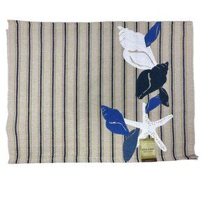 Sonoma Life Style Placemats Nautical Seashell Starfish Applique 19 x 14 Inch